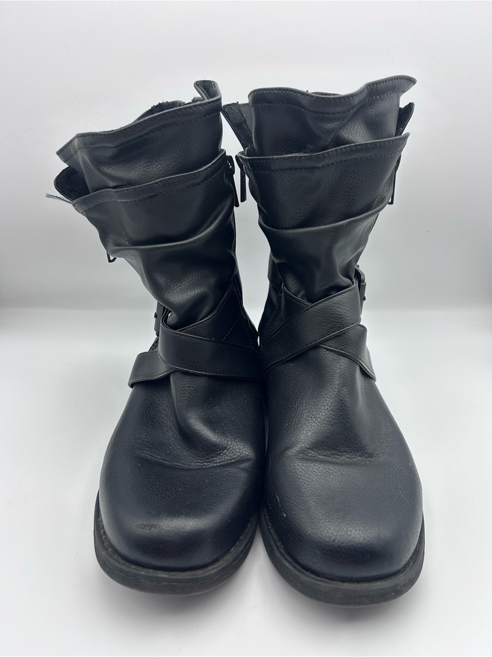 Torrid Black Moto Boots Women’s Size 9W Wide Width Buckle Boots - Picture 5 of 7